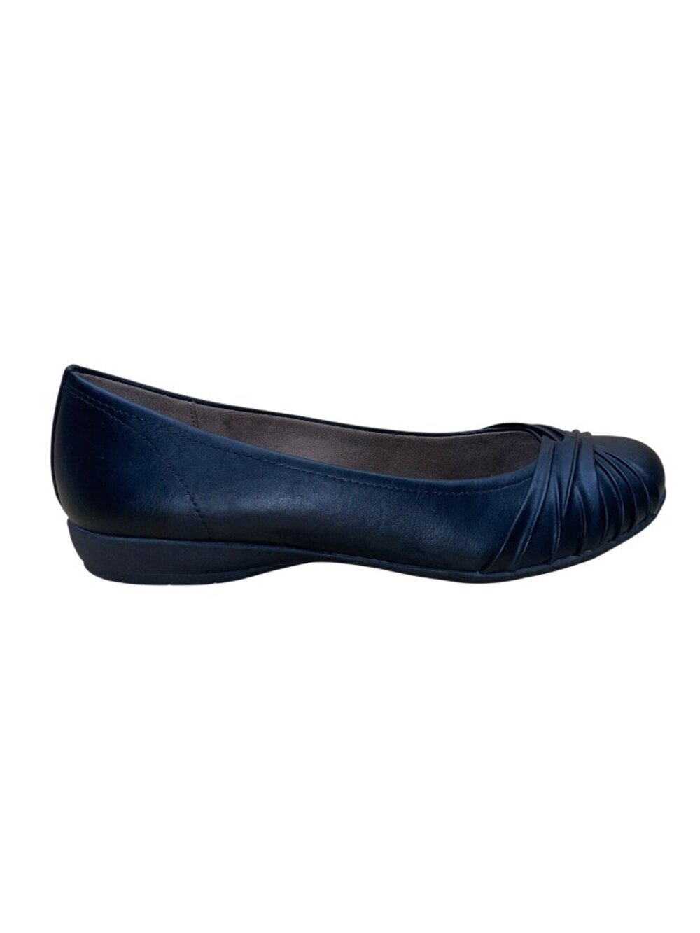Natural Soul Women’s Black Slip-On All Thru Comfort Girly Flat Shoes Size 10M